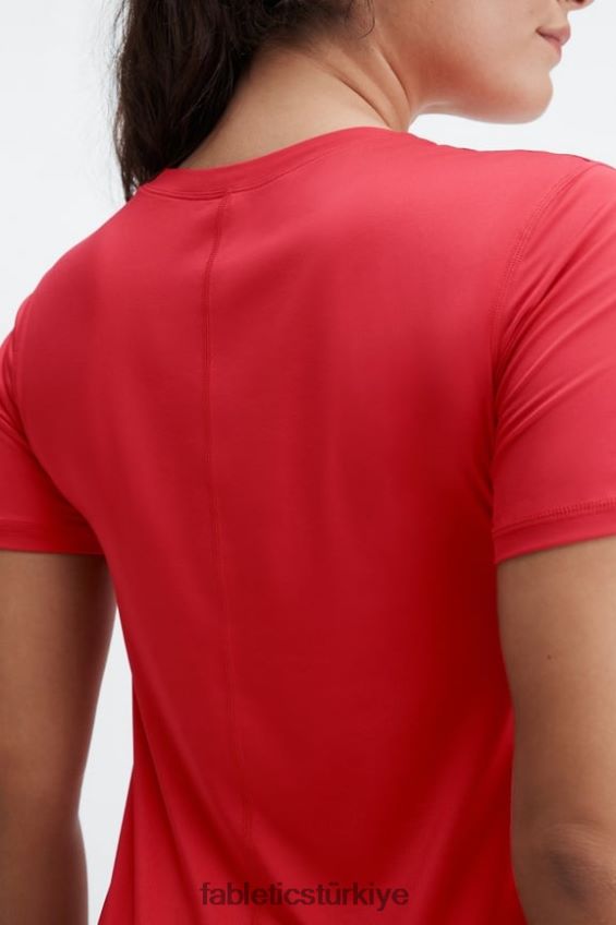tr Fabletics kadınlar phoenix lite kısa kollu üst yüksek kırmızı 40R06B1978