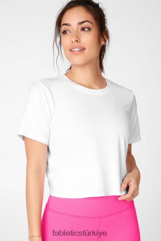 tr Fabletics kadınlar pia powertouch hafif bükümlü arka tişört beyaz 40R06B2102