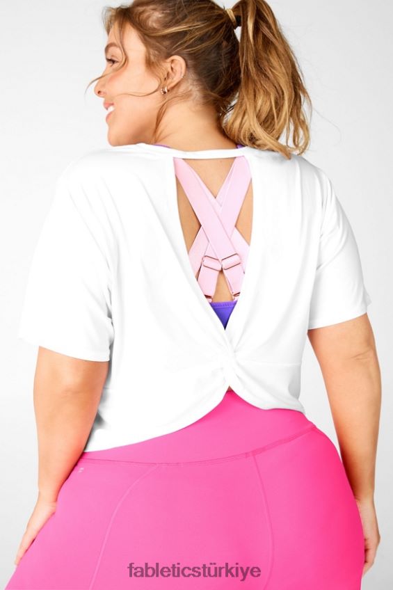 tr Fabletics kadınlar pia powertouch hafif bükümlü arka tişört beyaz 40R06B2103