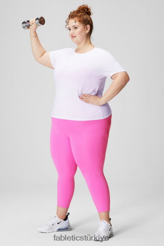 tr Fabletics kadınlar tüy teknolojisi kısa kollu üst klasik beyaz 40R06B1951