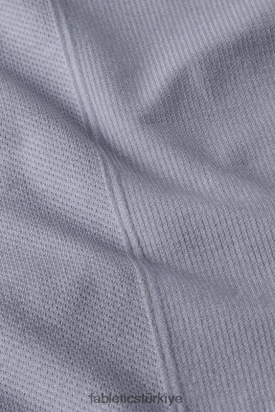 tr Fabletics kadınlar tüy teknolojisi kısa kollu üst klasik gri melanj 40R06B1949