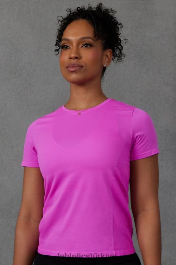 tr Fabletics kadınlar tüy teknolojisi kısa kollu üst pembe kaçış 40R06B1947