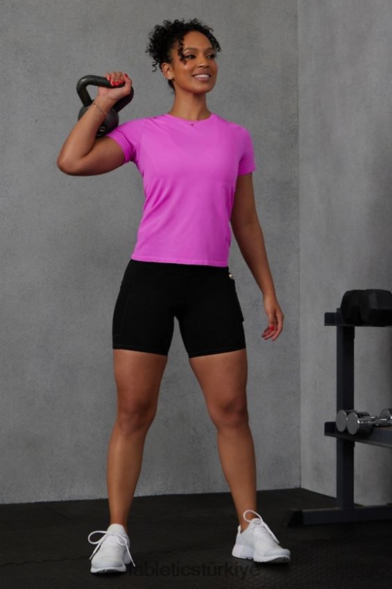 tr Fabletics kadınlar tüy teknolojisi kısa kollu üst pembe kaçış 40R06B1947