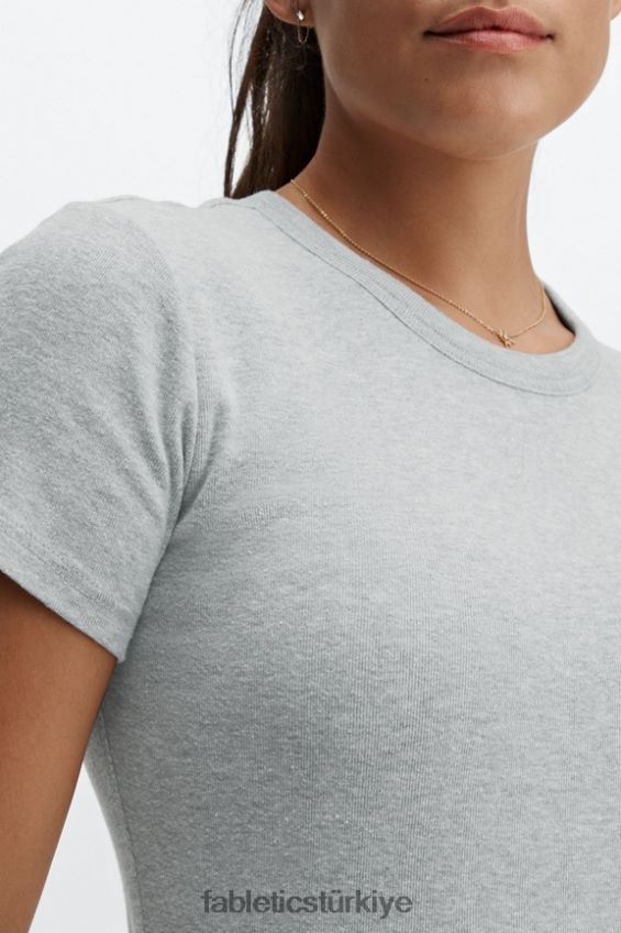tr Fabletics kadınlar tinsley kısa kollu tişört açık gri funda 40R06B2072