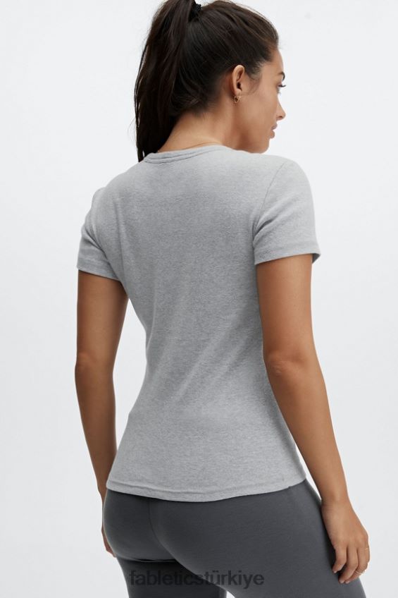 tr Fabletics kadınlar tinsley kısa kollu tişört açık gri funda 40R06B2072