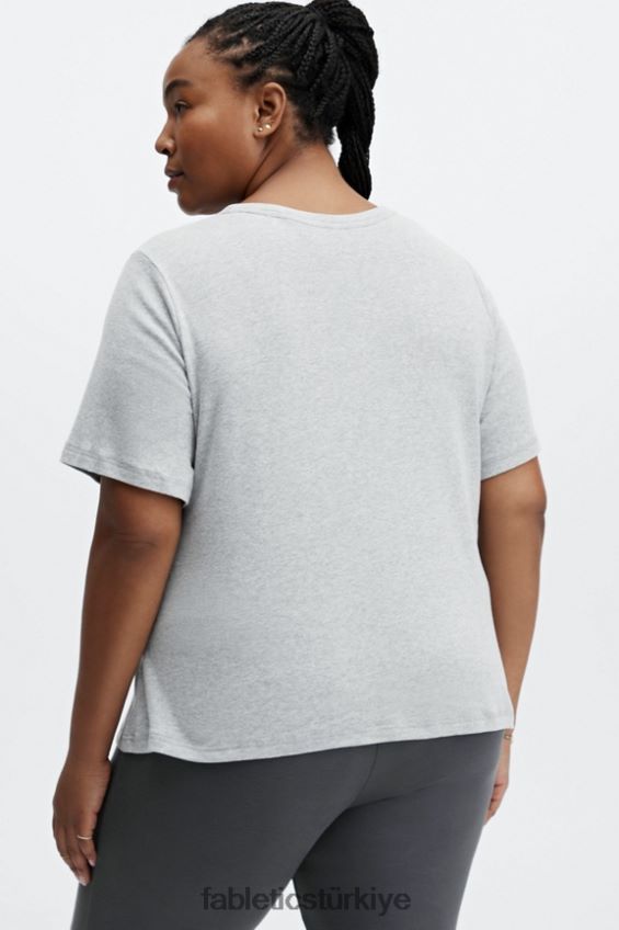 tr Fabletics kadınlar tinsley kısa kollu tişört açık gri funda 40R06B2073