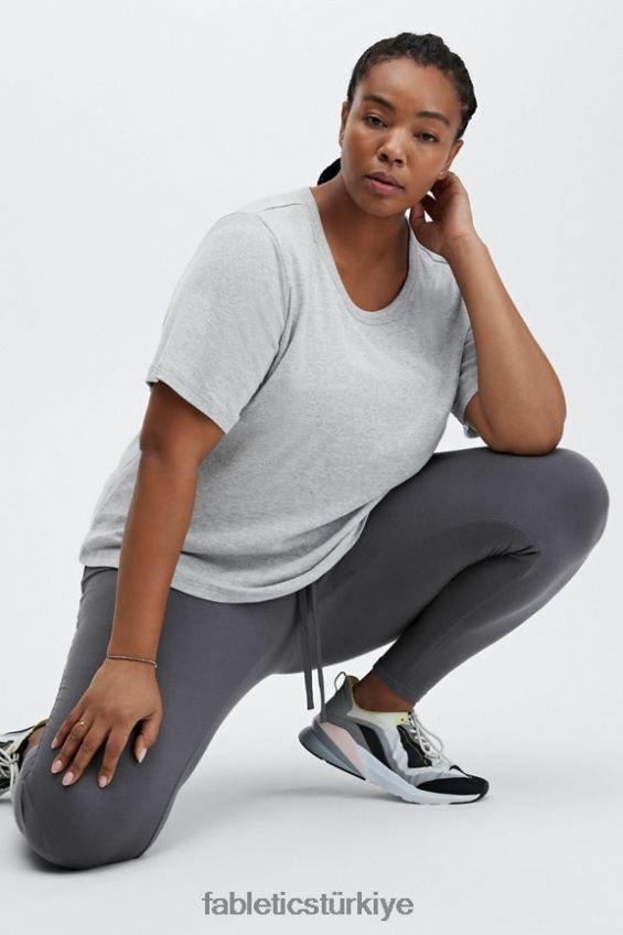 tr Fabletics kadınlar tinsley kısa kollu tişört açık gri funda 40R06B2073