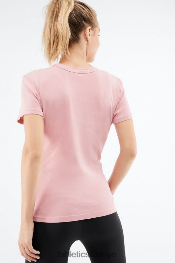 tr Fabletics kadınlar tinsley kısa kollu tişört pembe buff 40R06B2064