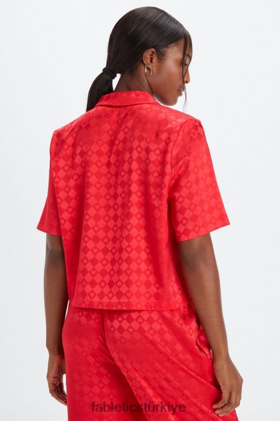 tr Fabletics kadınlar uyku düğmesi aşağı kalplerin kraliçesi 40R06B1987