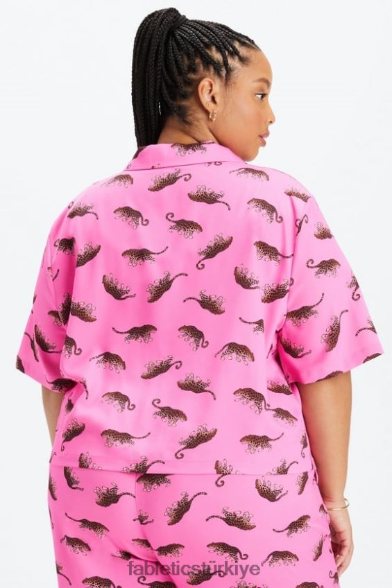 tr Fabletics kadınlar uyku düğmesi aşağı vahşi Kalpler 40R06B1989