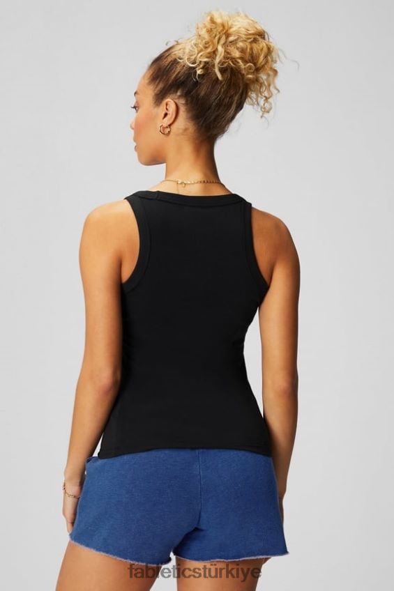 tr Fabletics kadınlar %100 pamuk kepçe tankı siyah 40R06B2157