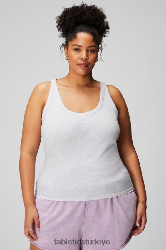 tr Fabletics kadınlar %100 pamuk kepçe tankı yumuşak gri funda 40R06B2161