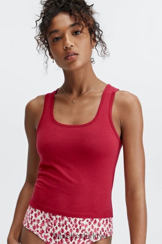tr Fabletics kadınlar 7/24 brit tankı koyu Kırmızı 40R06B2256