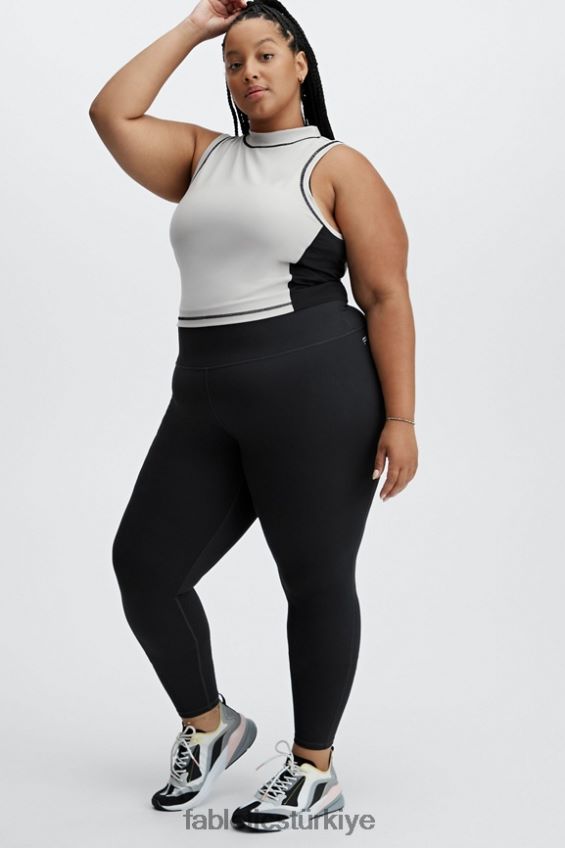 tr Fabletics kadınlar Giana sahte boyunlu atlet kül/siyah 40R06B2303