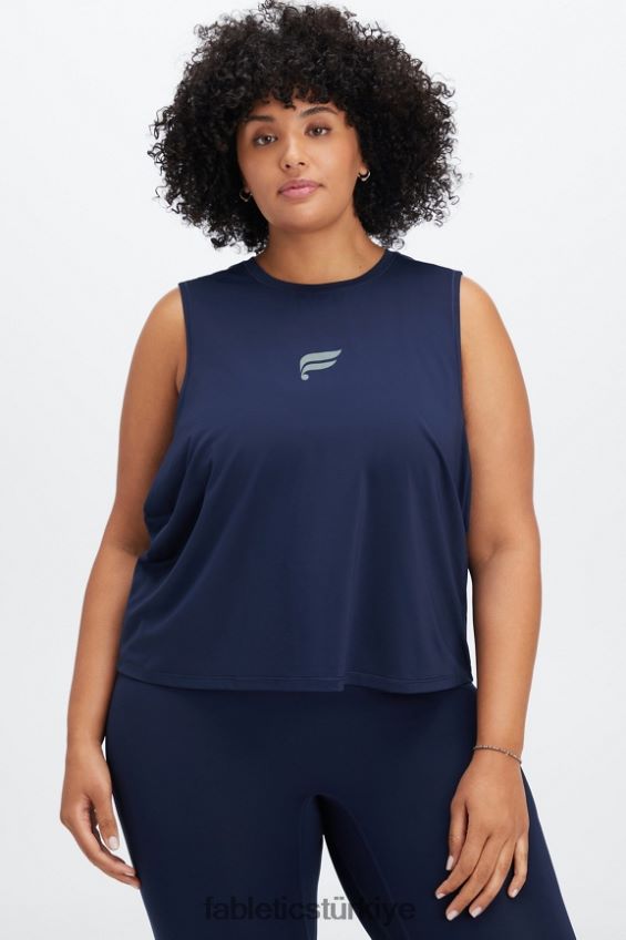 tr Fabletics kadınlar anka kuşu nefes kas tankı derin lacivert/yansıtıcı logo 40R06B2265