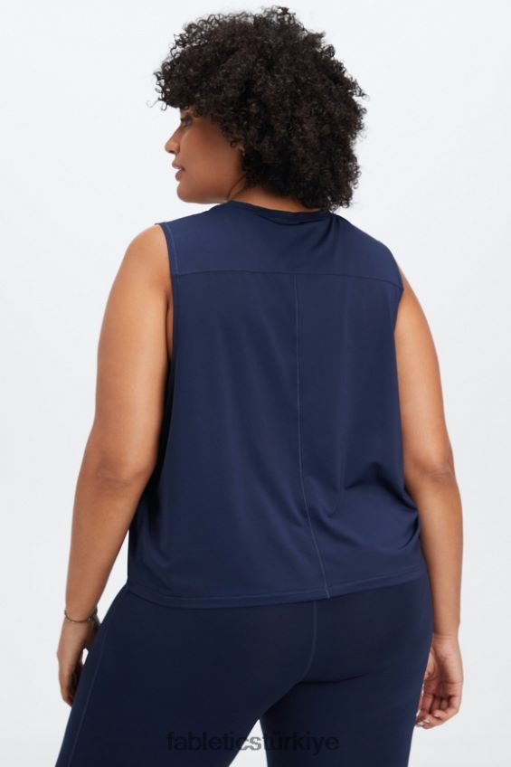 tr Fabletics kadınlar anka kuşu nefes kas tankı derin lacivert/yansıtıcı logo 40R06B2265