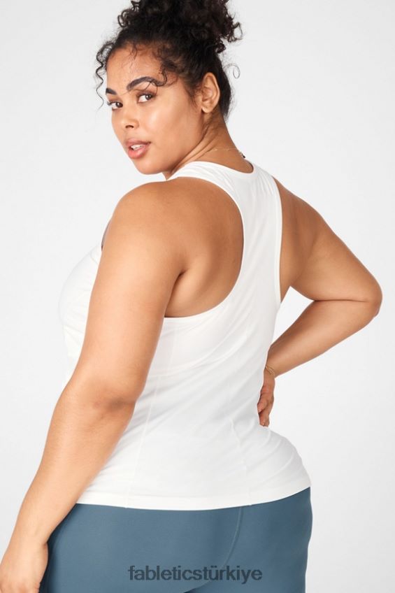 tr Fabletics kadınlar anka kuşu yarışçı sırtı tankı beyaz 40R06B2301