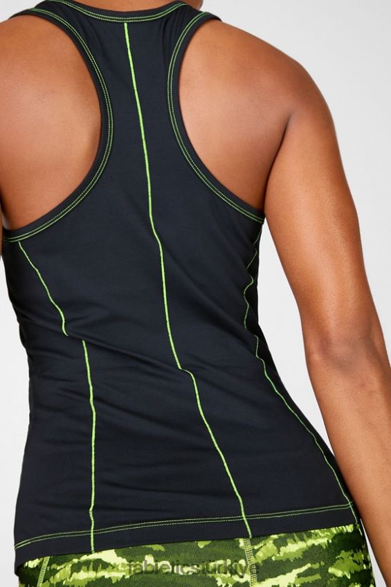 tr Fabletics kadınlar anka kuşu yarışçı sırtı tankı siyah/ekşi elma 40R06B2299