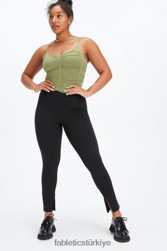 tr Fabletics kadınlar anya dikişsiz dantelli atlet orman yosunu 40R06B2243