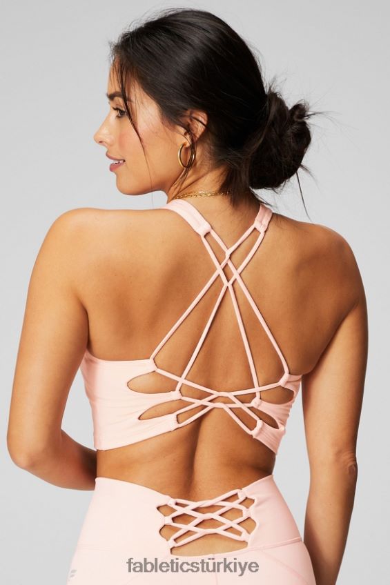 tr Fabletics kadınlar askılı açık arka tank pembe tereyağı 40R06B2164