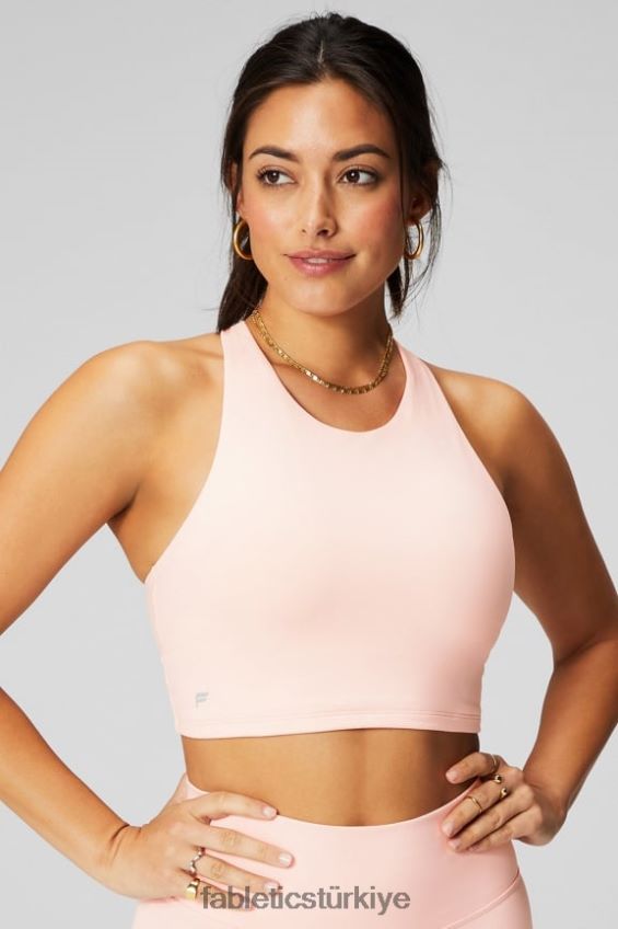 tr Fabletics kadınlar askılı açık arka tank pembe tereyağı 40R06B2164