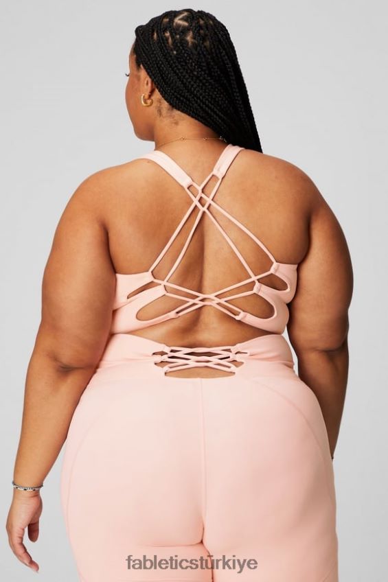 tr Fabletics kadınlar askılı açık arka tank pembe tereyağı 40R06B2165