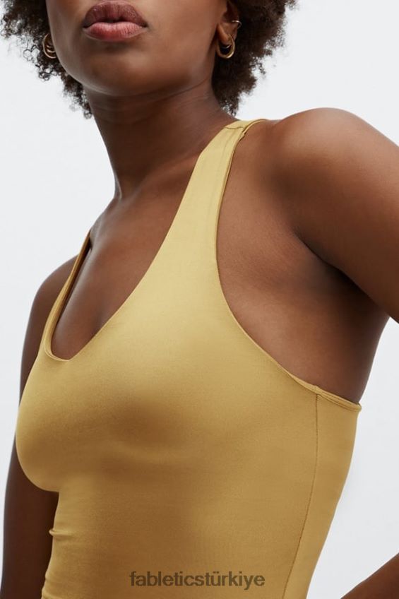 tr Fabletics kadınlar averie shine yerleşik sutyen tankı bronz sis parlaması 40R06B2223