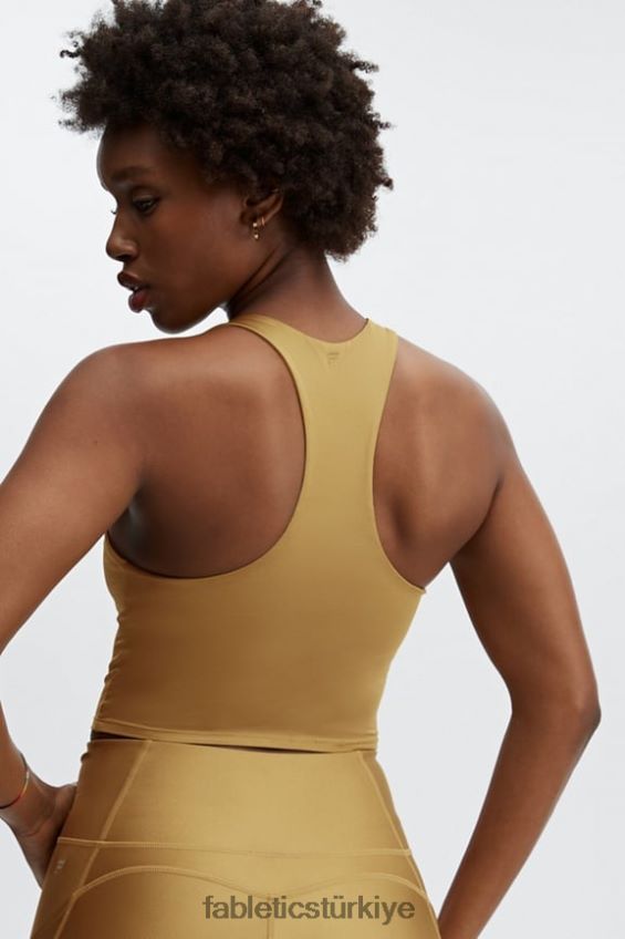 tr Fabletics kadınlar averie shine yerleşik sutyen tankı bronz sis parlaması 40R06B2223