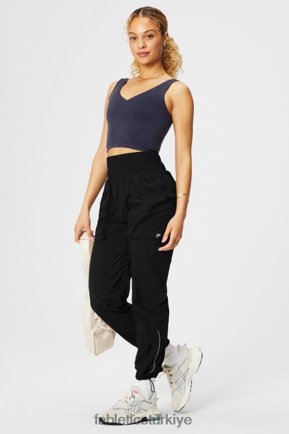 tr Fabletics kadınlar bulut dikişsiz v yaka crop atlet koyu çivit 40R06B2162