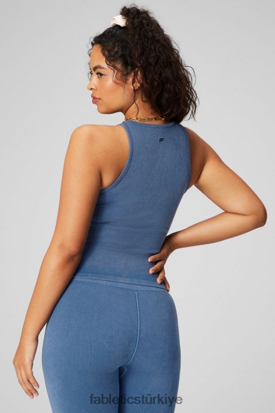 tr Fabletics kadınlar bulut dikişsiz yüksek boyunlu atlet açık çivit 40R06B2151