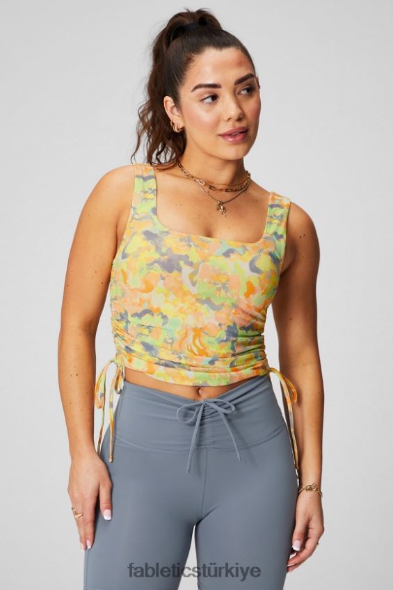 tr Fabletics kadınlar dantelli dahili sütyen atleti boyalı kadife çiçeği 40R06B2148