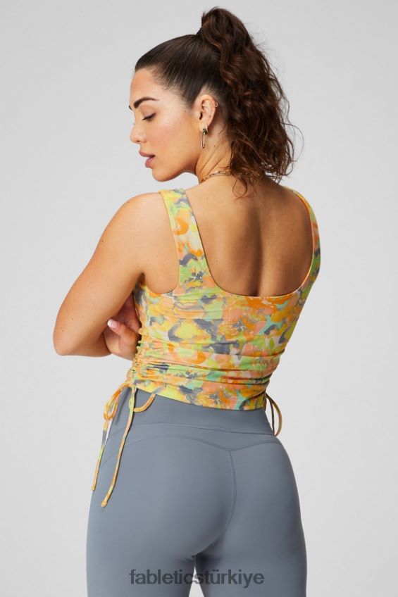 tr Fabletics kadınlar dantelli dahili sütyen atleti boyalı kadife çiçeği 40R06B2148