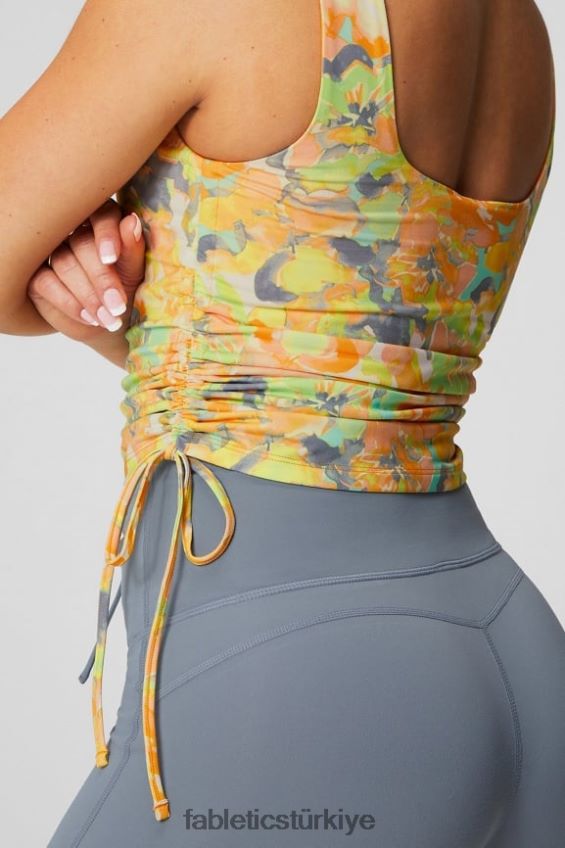 tr Fabletics kadınlar dantelli dahili sütyen atleti boyalı kadife çiçeği 40R06B2148