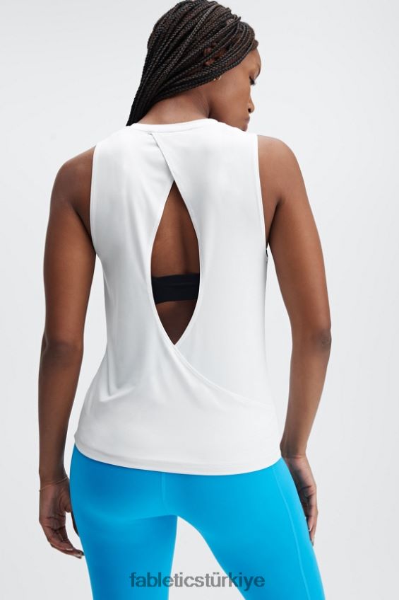 tr Fabletics kadınlar dry-flex açık arka tank beyaz 40R06B2125