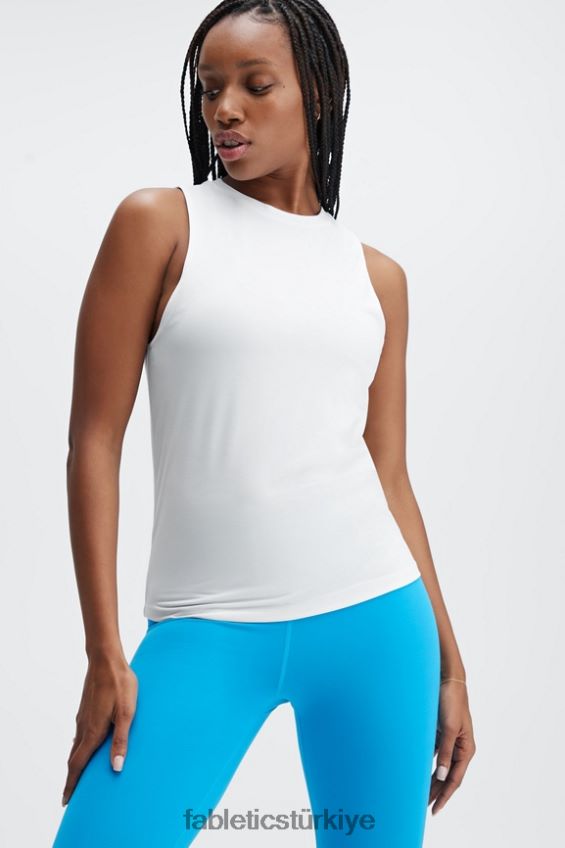 tr Fabletics kadınlar dry-flex açık arka tank beyaz 40R06B2125