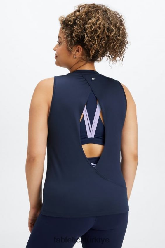 tr Fabletics kadınlar dry-flex açık arka tank derin donanma 40R06B2123