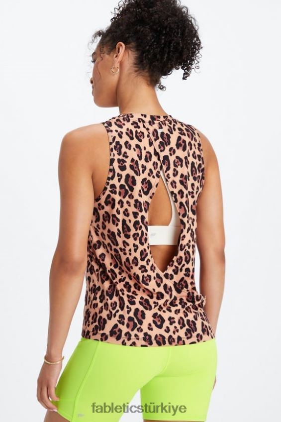 tr Fabletics kadınlar dry-flex açık arka tank doğal leopar 40R06B2122