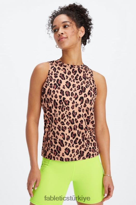 tr Fabletics kadınlar dry-flex açık arka tank doğal leopar 40R06B2122