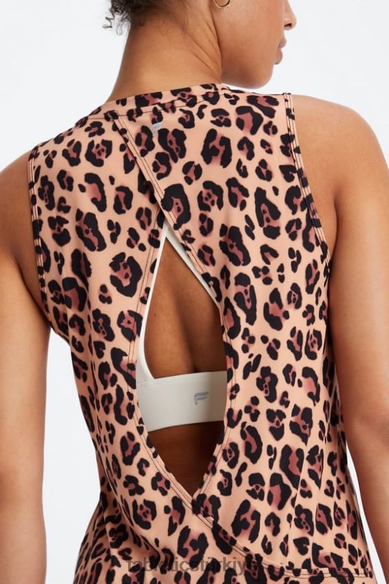 tr Fabletics kadınlar dry-flex açık arka tank doğal leopar 40R06B2122
