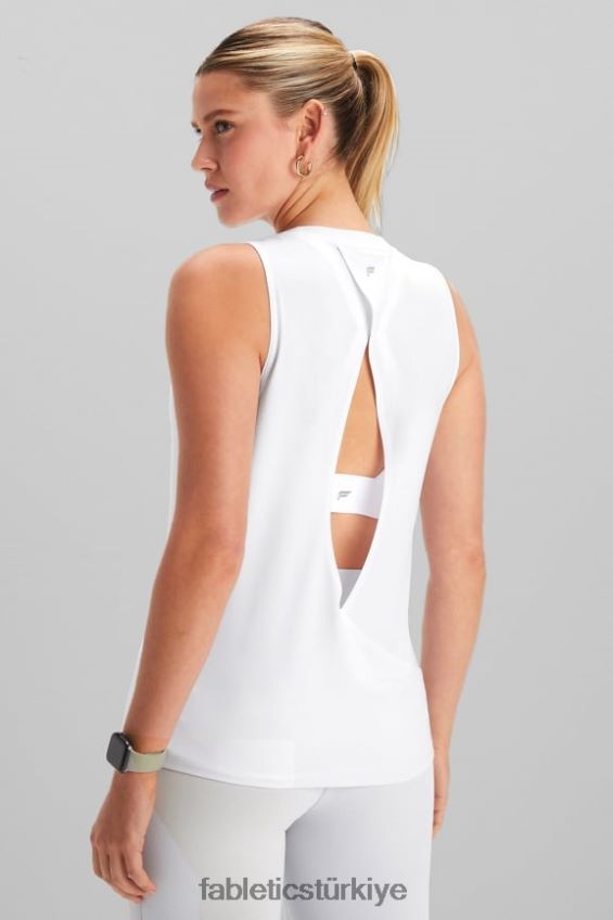 tr Fabletics kadınlar dry-flex açık arka tank klasik beyaz 40R06B2118