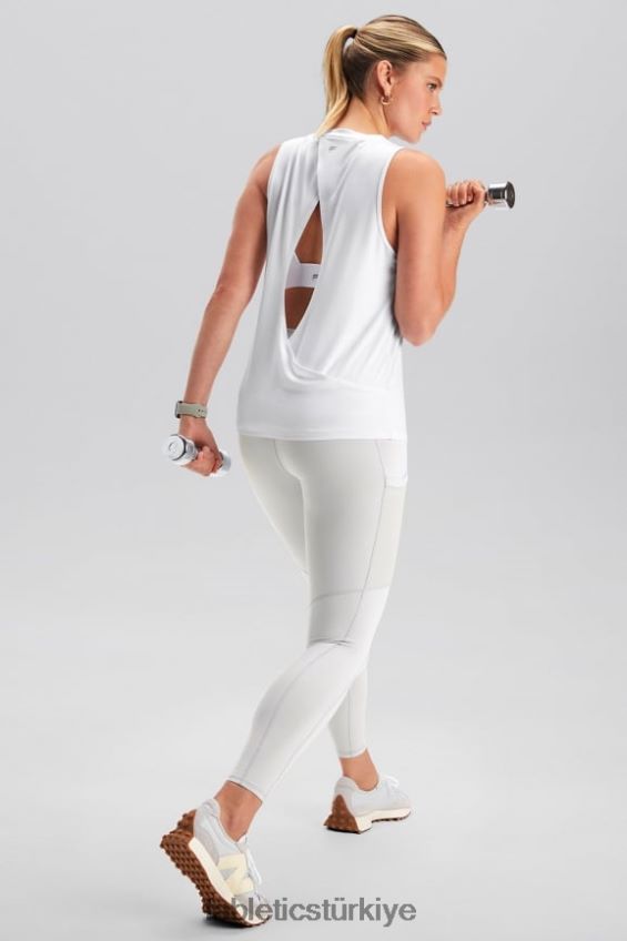 tr Fabletics kadınlar dry-flex açık arka tank klasik beyaz 40R06B2118