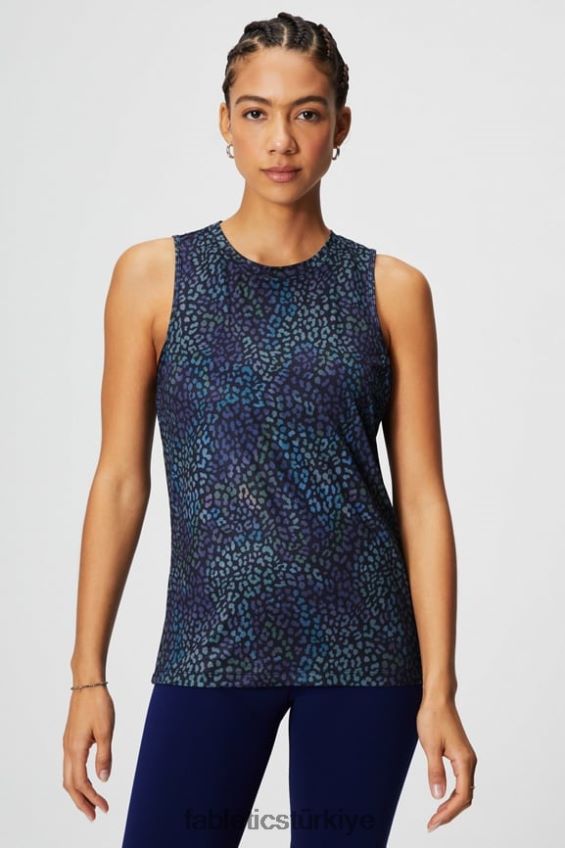tr Fabletics kadınlar dry-flex açık arka tank ısı haritası leoparı 40R06B2120