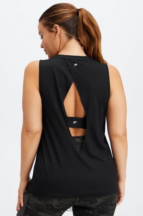 tr Fabletics kadınlar dry-flex açık arka tank siyah 40R06B2119