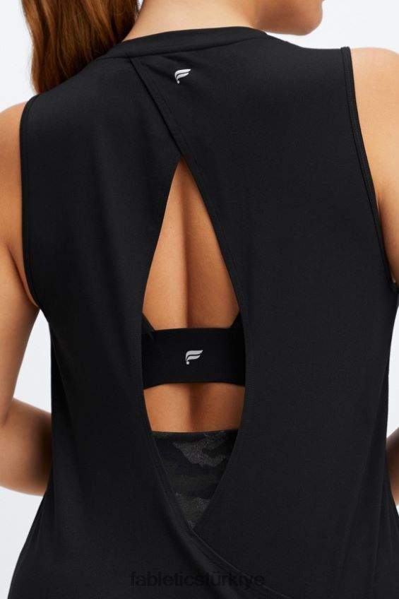 tr Fabletics kadınlar dry-flex açık arka tank siyah 40R06B2119
