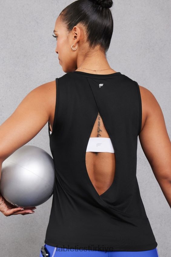 tr Fabletics kadınlar dry-flex açık arka tank siyah 40R06B2119