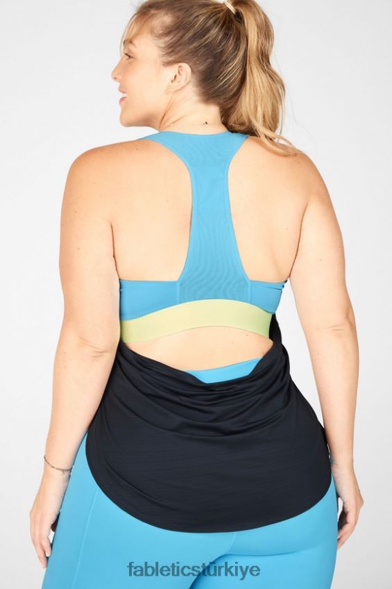tr Fabletics kadınlar eko-bilinçli dahili sütyen tankı siyah/açık gök mavisi/limon kreması 40R06B2402