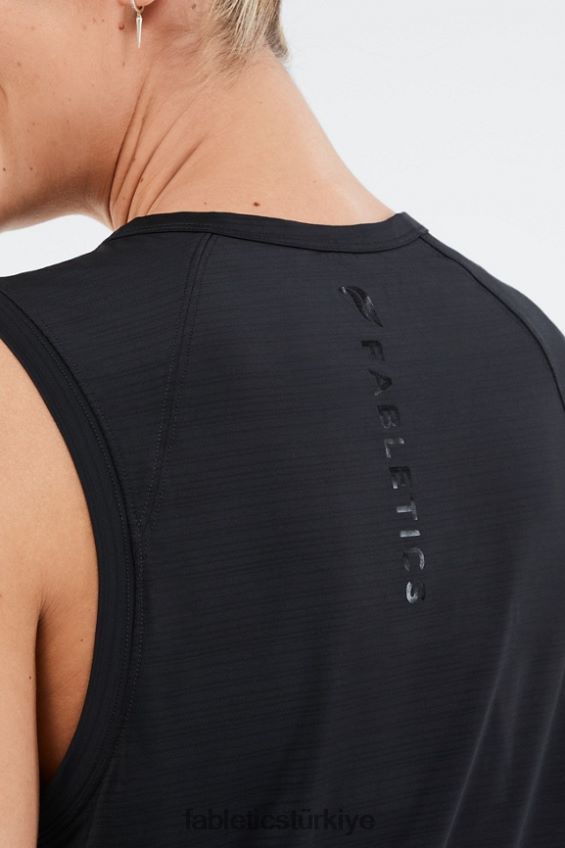 tr Fabletics kadınlar eko-bilinçli kas tankı siyah folyo logosu 40R06B2305