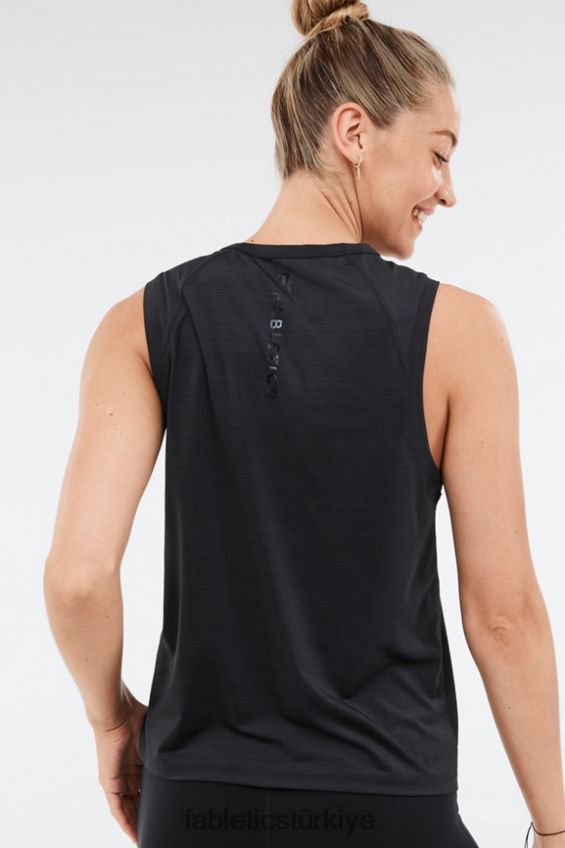 tr Fabletics kadınlar eko-bilinçli kas tankı siyah folyo logosu 40R06B2305