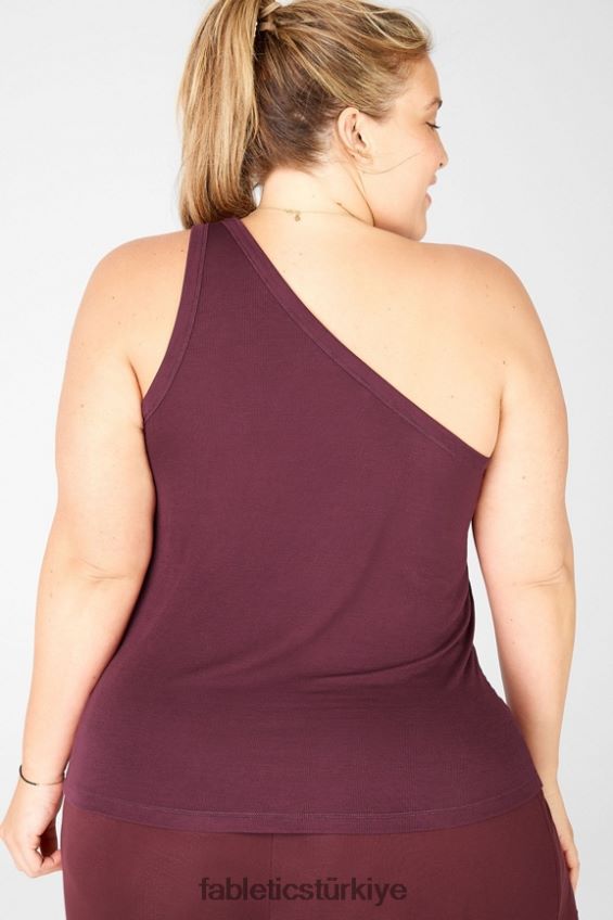tr Fabletics kadınlar esme tek omuz tankı Porto şarabı 40R06B2362