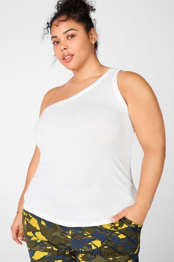 tr Fabletics kadınlar esme tek omuz tankı beyaz 40R06B2421